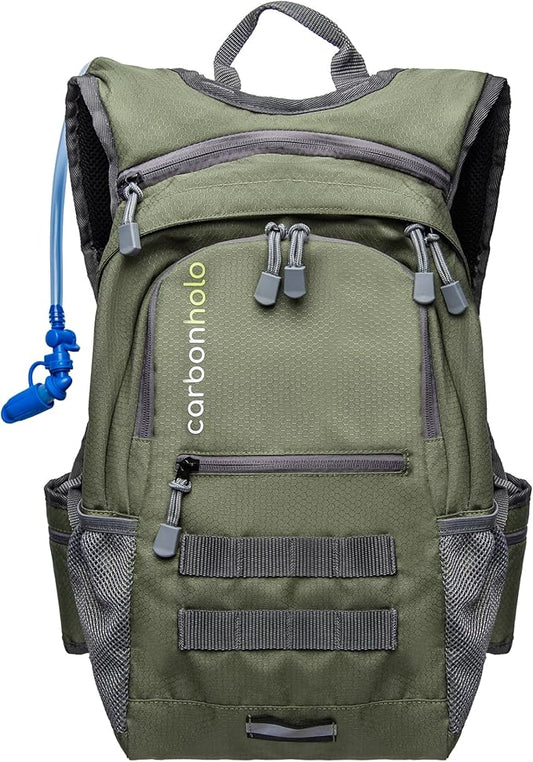 Hydration Backpack Daypack | Hiking Biking | Water Bladder Included | Insulated Pocket | Lightweight | Adjustable