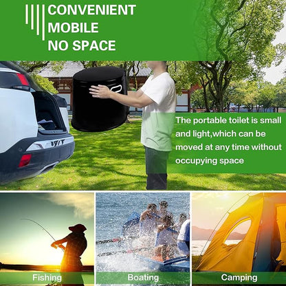 Portable Toilet, Adult and Child Toilet, 5.3 Gallon Mobile Toilet Bucket, Camping and Rv Toilet, Suitable for Camping, Hiking, Rv, Boat, Bedroom