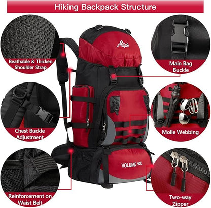 90L Large Camping Hiking Backpack,Trekking backpack,Waterproof Molle Rucksack Backpack,Sport Backpack