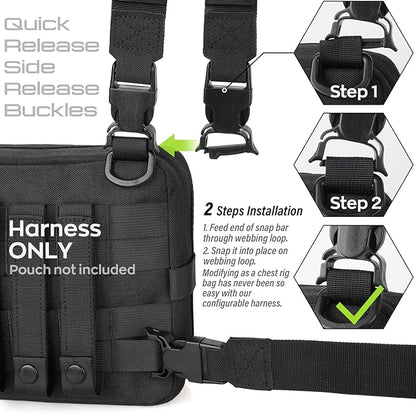 WYNEX Tactical Large Admin Pouch of Double Layer Design, Molle EDC EMT Utility Pouch with Map Sleeve Modular Tool Pouch Large Capacity Flag Patch Included