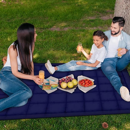 Camping Blanket, Outdoor Windproof Down Camping Blanket, Thicker Water Resistant Lightweight Camping Blanket, Portable, Wearable, Warm for Camping, Traveling, Hiking, Extra Large (79 "x 55"), Navy