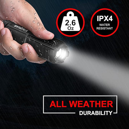 2 Pack USB Rechargeable Flashlight - Small & Bright LED Mini Flashlights, High Lumens, 4 Modes, Zoomable, The Size of Pocket Gifts for Kids