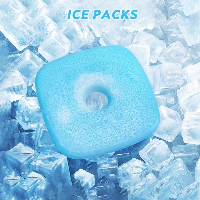 JMEXSUSS Ice Packs for Lunch Boxes,Reusable Ice Packs for Coolers Camping, School and Work (Pack of 4)