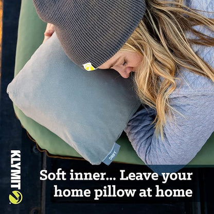 Klymit Drift Camping Pillow, Shredded Memory Foam Travel Pillow with Reversible Cover for Outdoor Use, Orange, Large