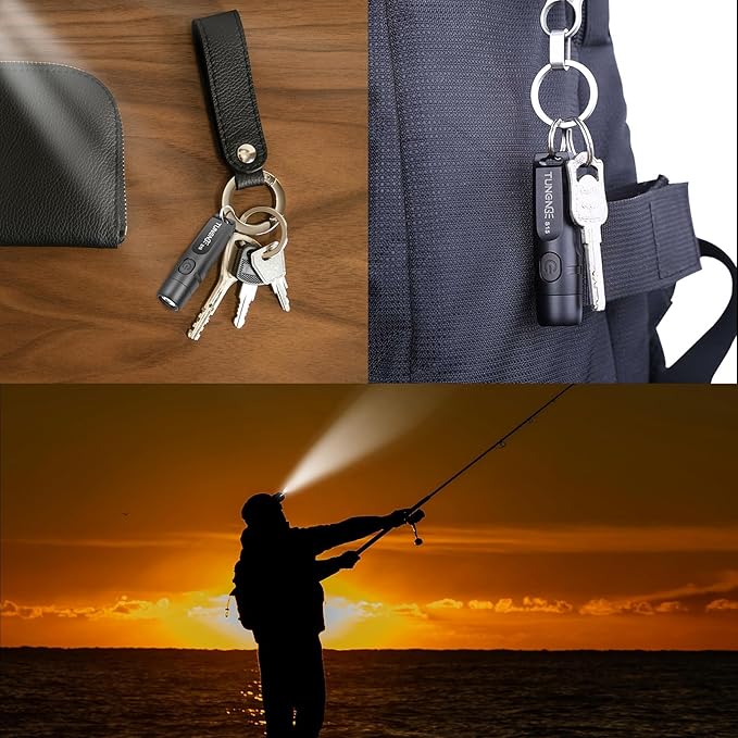 Rechargeable Keychain Flashlights, 650 High Lumens EDC Pocket Flashlights, Mini Flashlight Be Used for Camping Outdoors Emergency（Black）
