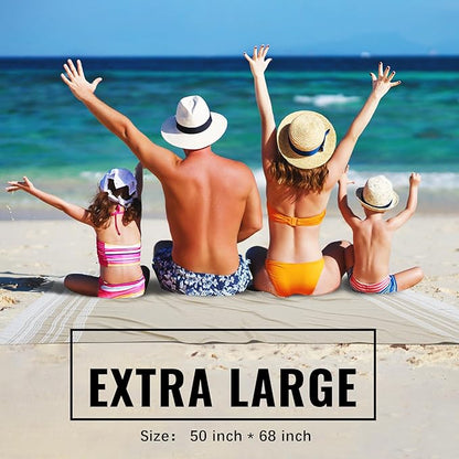 Extra Large Turkish Beach Towel Boho Beach Throw Blanket Adult Women Summer Vacation Essentials Cruise Accessories Pool Gear Must Haves Swim Stuff Necessities Oversized Thin Sandrpoof Compact
