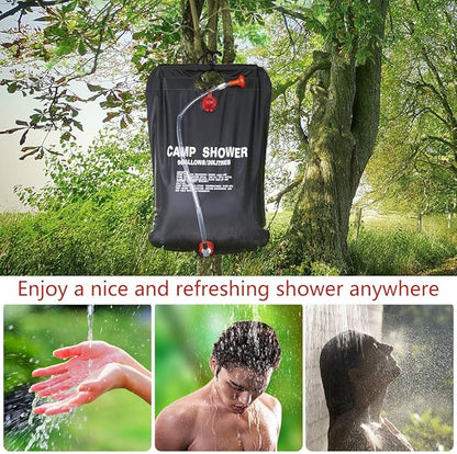 Solar Shower Bag for Camping,5 gallons/20L Solar Heating Shower Bag with Removable Hose and On-Off Switchable Shower Head,Camping Accessories for Camping Beach Swimming Outdoor