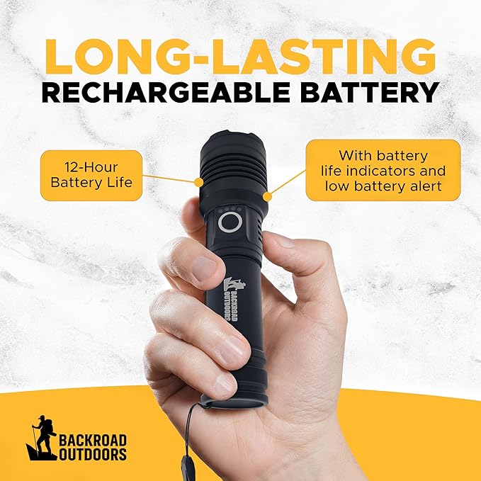 250000 Lumens Bright LED Rechargeable Flashlight 5 Modes Tactical Camping Fast Charging Waterproof (XHP50)