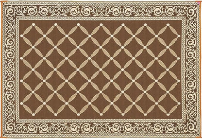 Stylish Camping 119127 9-feet by 12-feet Reversible Mat, Plastic Straw Rug, Large Floor Mat for Outdoors, RV, Patio, Backyard, Picnic, Beach, Camping (Brown/Beige)
