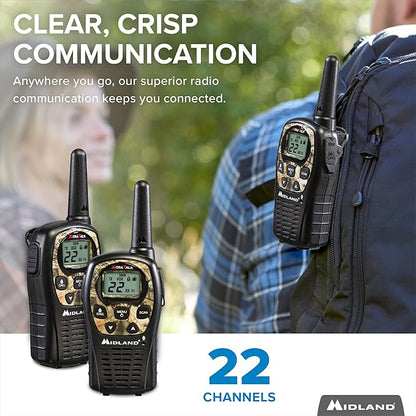 Midland LXT535VP3 FRS Walkie Talkie - Long Range Two-Way Radio Channel Scan, Silent Operation (Mossy Oak Camo, 2 Radios)