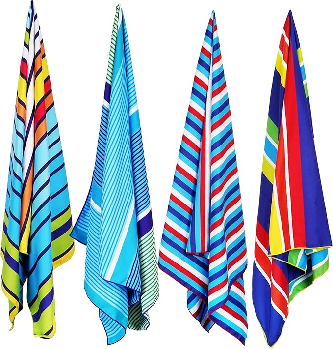 4Monster Microfiber Beach Towel Quick Dry,Super Absorbent Lightweight Travel Towel for Swimmers, Sand Free Camping Towel, Beach Towels for Pool, Swim, Water Sports,Yoga,Gym,Backpacking