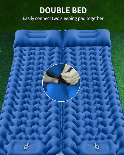 Sleeping Pad for Camping 78''X28'', Camping Sleeping Pad with Pillow Built-in Pump, Camping Air Mattress for Backpacking, Traveling ‎Navy Blue