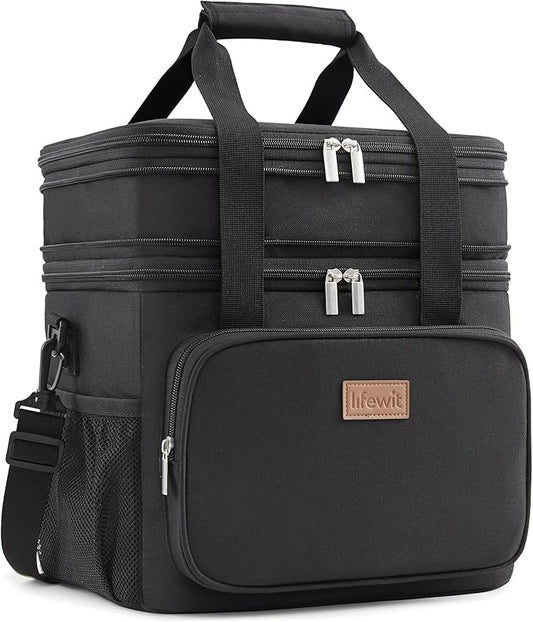 Lifewit Lunch Box for Men Women, Large Insulated Soft Cooler Bag, Leakproof, 21L Capacity, Black