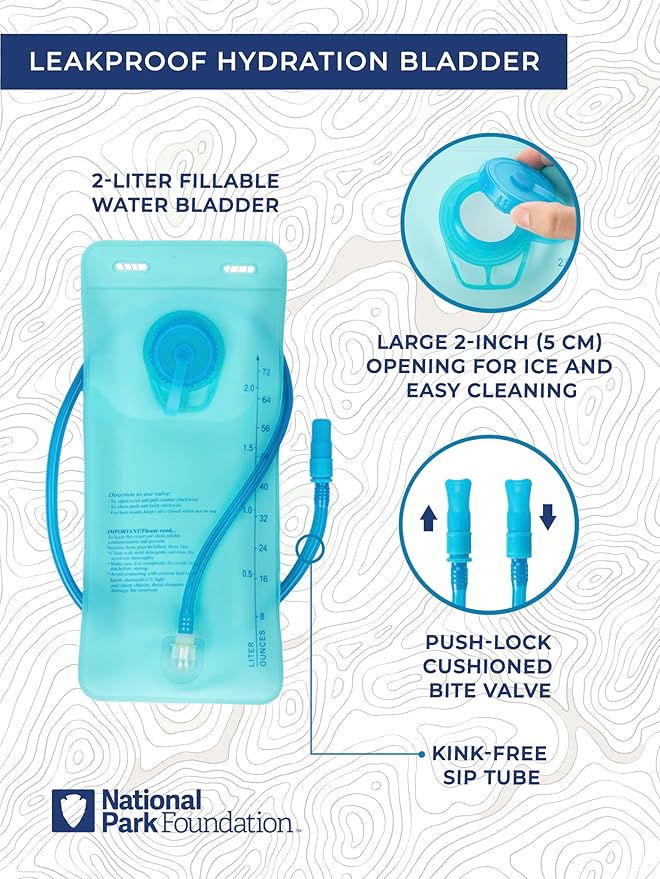 18L Hydration Backpack with 2 Liter Hydro Water Bladder Bag, Lightweight Daypack for Cycling, Hiking, Running, Climbing, for Men Women Kids