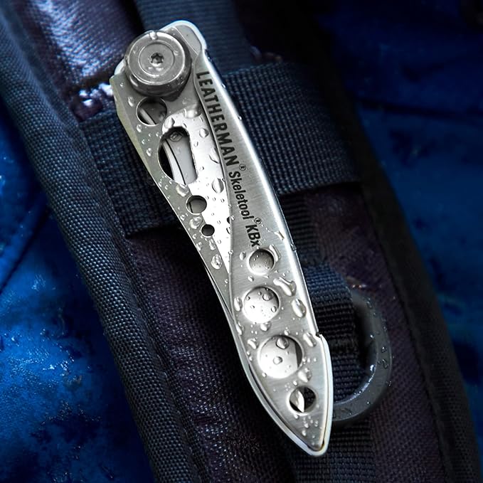 LEATHERMAN, Skeletool KBX Pocket Multitool with Knife and Bottle Opener, Stainless Steel