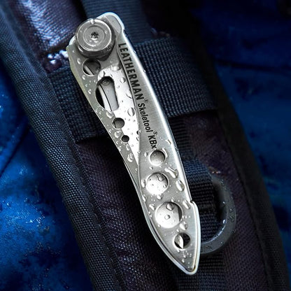 LEATHERMAN, Skeletool KBX Pocket Multitool with Knife and Bottle Opener, Stainless Steel