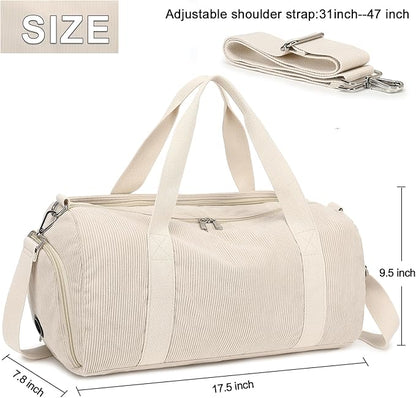 Duffle Bag for Gym Sports Women Girls Workout Travel Bag Weekender with Shoe Compartment and Wet Pocket