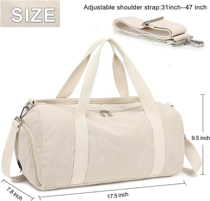 Duffle Bag for Gym Sports Women Girls Workout Travel Bag Weekender with Shoe Compartment and Wet Pocket