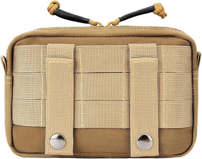 Tactical Belt Pouch EDC Waist Bag MOLLE Admin Pocket Modular Medical Kit Organizer Phone Holster Vest Pack Nylon Utility Zipper Wallet Small Gear Tool Carrier for Men Women Camping Hiking