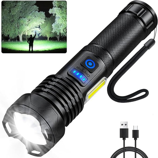 Rechargeable Flashlights High Lumens, 990,000 Lumen Super Bright Powerful Flashlight with 7 Modes, Waterproof Led Flash Light for Home Camping Hiking
