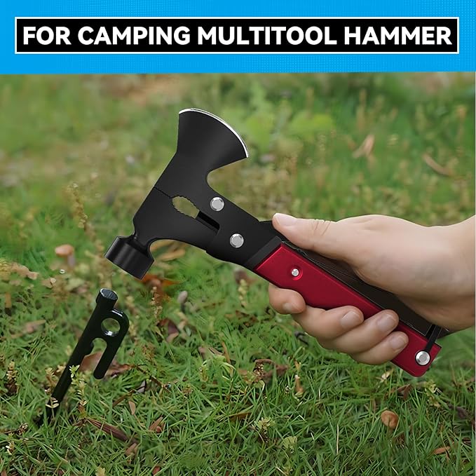 15 in 1 Multitool Axe Hatchet, Camping Accessories Survival Gear, Cool Gadgets Christmas Gifts for Men, Dad, Husband, Multi Tool Gifts for Camping Hiking Survival