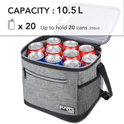 Tirrinia Large Insulated Lunch Box for Men/Women, Leakproof Thermal Lunch Bag for Office Picnic Work Beach Camping,Reusable Lunch Cooler Tote for Adult, Light Grey