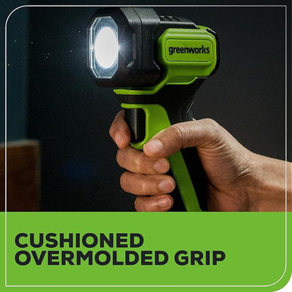 Greenworks 24V Cordless LED Flashlight Kit, 200lm Handheld Light, 2Ah Battery and Charger Included