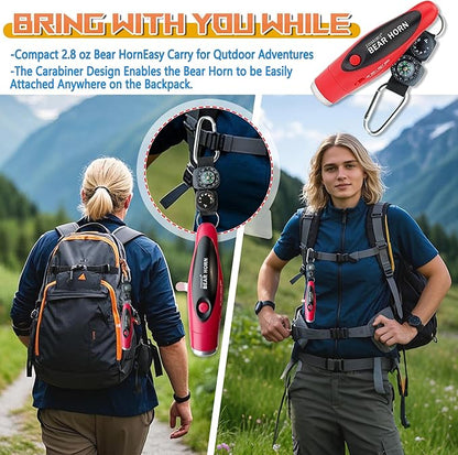 120dB Electronic Air Horn with Compass & Thermometer- Bear Horn to Scare Bears - Self Defense for Hiking