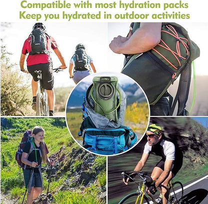 Hydration Bladder, 1.5L-2L-3L Water Bladder for Hiking Backpack Leak Proof Water Reservoir Storage Bag, BPA-Free Water Pouch Hydration Pack for Camping Cycling Running, Military Green 1.5-2-3 Liter