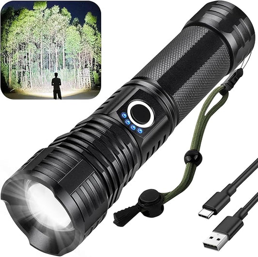Rechargeable LED Flashlights, 990000 High Lumens Super Bright Flashlights with 5 Modes & 12H Long Runtime, Powerful IPX6 Waterproof Flashlight, Brightest Handheld Flash Light for Home Camping