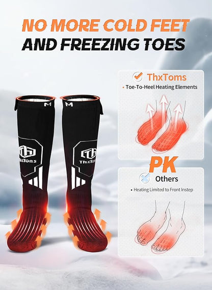 ThxToms Heated Socks for Men Women with App Control, 5000mAh Rechargeable Battery Electric Heating Socks,Upgraded Washable Foot Warmer for Arthritis Ice Fishing Skiing Hunting
