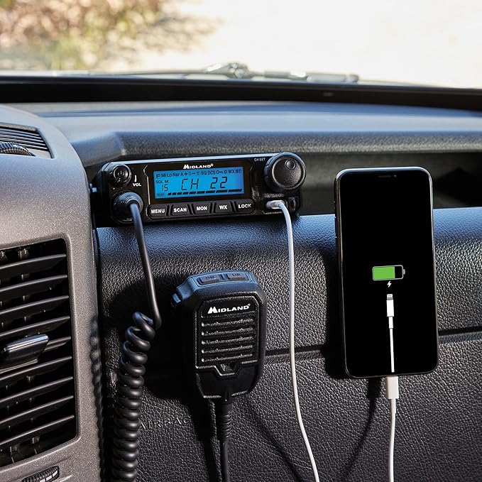 Midland – MXT500-50 Watt GMRS MicroMobile® Two-Way Radio - Farms Ranches Overlanding Trails Off-roaders - 8 Repeater Channels - Compact Design External Magnetic Mount 2.1dB Unity Gain Antenna