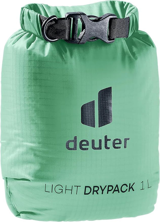 Deuter Light Drypack 1, Water-Resistant 1-Liter Ripstop Roll-Top Dry Pack Sack Keeps Gear Dry for Hiking, Trekking, Camping & Kayaking - Spearmint