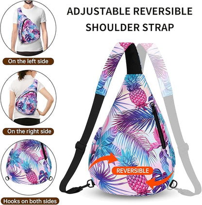HUA ANGEL Crossbody Sling Bag for Men & Women Lightweight Waterproof Chest Shoulder Bag for Travel Hiking & Everyday Use