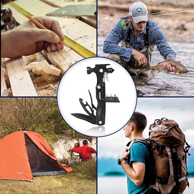 Multitool Camping Accessories, Christmas Gifts for Men Dad Husband,14 in 1 Survival Tool ，Emergency Life-saving Tool