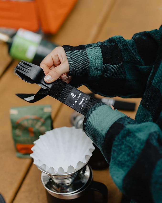 MAGWARE Magnetic Camping Utensils Set - Portable & Reusable Metal Travel Flatware with a Case for Camping, Picnic, Office & Kid's Lunchbox | Camping Cutlery Set | Knife, Fork & Spoon (3 PCS)