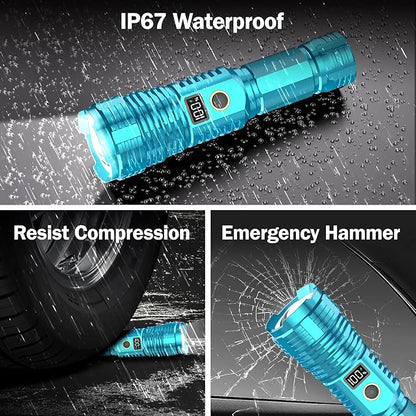 Flashlights High Lumens Rechargeable, 990,000 Lumens Super Bright Flashlight with LCD Digital Display, Zoom, 5 Modes, IPX7 Waterproof, Powerful Tactical Flashlight for Emergencies, Camping