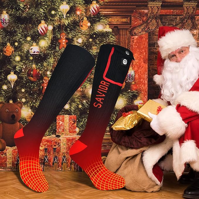 Heated Socks, Battery Rechargeable Electric Heating Socks, Thermal Warm Socks for Men Women Hiking Camping Winter Footwarmers