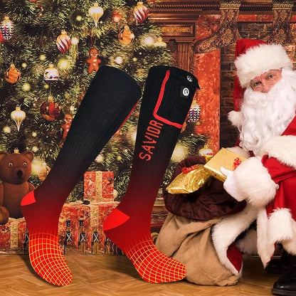 Heated Socks, Battery Rechargeable Electric Heating Socks, Thermal Warm Socks for Men Women Hiking Camping Winter Footwarmers