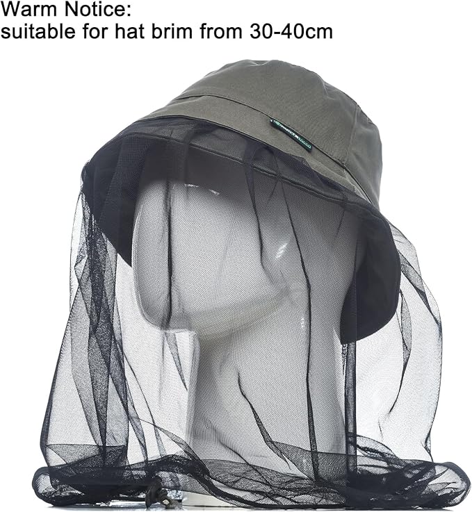 Mosquito Head Net Mesh, Bug Net for Head Mosquito Face Net for Outdoor Hiking Camping Fishing Mosquito and Insert Protection (4 Pack Black)