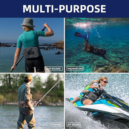 THURSO SURF Waterproof Fanny Pack Dry Bag Floating Pouch Bag Adjustable Waist Strap Keep Your Phone and Valuables Safe/Dry SUP Accessories for Kayaking Paddle Board Snorkeling Boating (Olive)