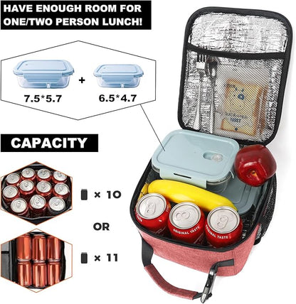 Femuar Lunch Box for Men Women Adults, Small Lunchbox for Work Picnic - Reusable Lunch bag Portable Lunch tote, Pink