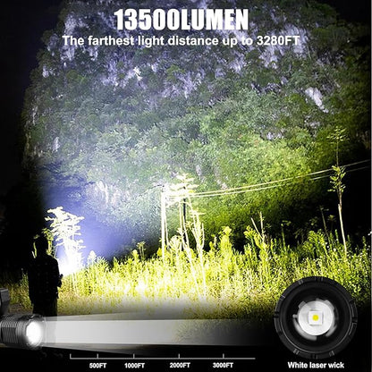Flashlights High Lumens, Rechargeable Flashlights with Cob Light, 13500 Lumen Super Bright Flashlight, Flash Light with 11 Modes, 10000mAh Flashlight Rechargeable for Outdoors