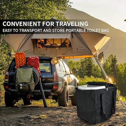 Mupera Portable Toilet Storage Bag - Durable Carrying Bag for RV Travel Potty 5.3 Gallon, Camping Toilet Storage Bag Double Layer with Lining, Bag for Portable Toilet Protector and Easy Transport