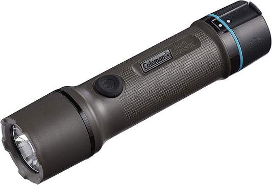 Coleman OneSource Rechargeable LED Flashlight, Water-Resistant Flashlight with OneSource Batteries Shines Up to 1000 Lumens, Rechargeable Heavy-Duty Flashlight for Camping, Emergencies, & Home Usage