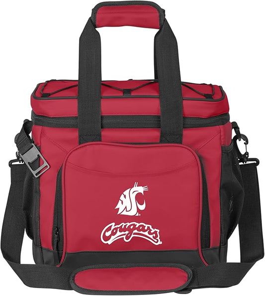 Logo Brands NCAA Flex 24-Can Cooler - Heat-Sealed Leak-Proof Lining, Built-in Bottle Opener, Adjustable Shoulder Strap- Great for Tailgates & Picnics
