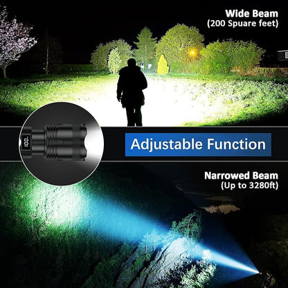 Flashlights High Lumens Rechargeable, 990000 Lumens Super Bright Flash Light High Powered Tactical Flashlight, 5 Modes IPX6 Waterproof, LED Powerful Flashlights for Emergency Camping