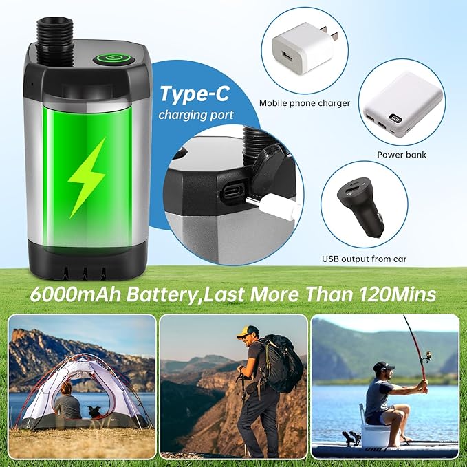 AlpsWolf Camping Shower, Electric Portable Shower with Digital Power & Temperature Display for Camping, Swimming, Hiking, Beach, Fishing