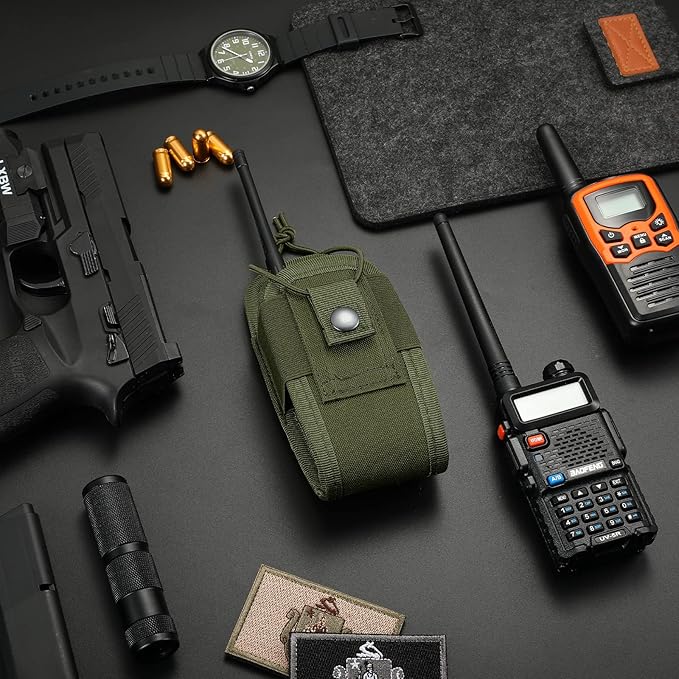 FRTKK Tactical Radio Holder Radio Holster Molle Radio Pouch Universal Radio Case Military Heavy Duty Radio Bag for Police Firefighter Two Ways Walkie Talkies Vest