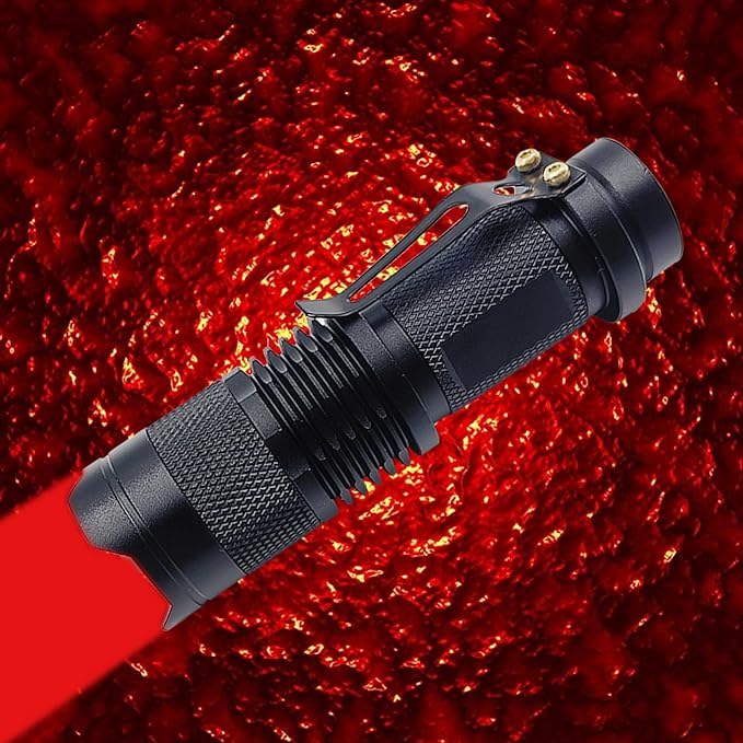 Red Light Flashlight, Single Mode Mini LED Flashlight for Astronomy, Aviation, Outdoor Activities, Night Observation
